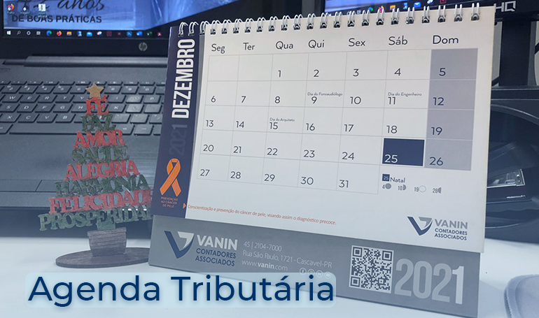 Agenda Tributária Dezembro 2021